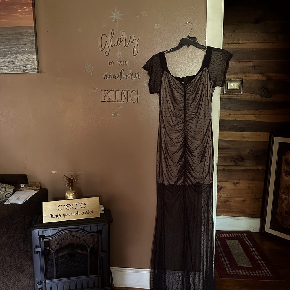 Good time USA Black Mesh Maxi Dress